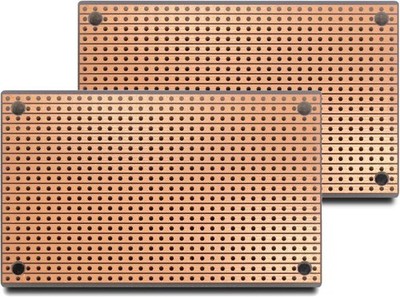 ST1 (Two Pack) StripBoard, Uncut Strips, 1 Sided PCB, Size 50x80mm (1.97x3.15in)