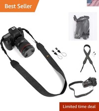 Camera Strap Canvas Black Shoulder Strap with Quick Release Buckles