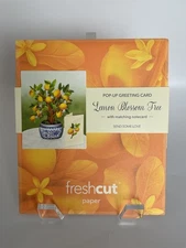 Fresh Cut Paper Mini Lemon Tree  6 Inch Mini Sized 3D Popup Greeting Cards