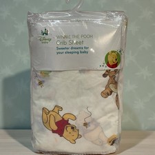 Disney Baby Winnie The Pooh Friends Fitted Crib Sheet Unisex Tigger Piglet NOS