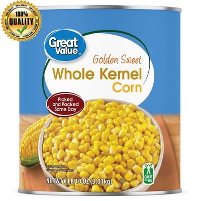 Whole Kernel Corn Canned 106 Oz Gluten Free Vegan Low Calorie Shelf Stable New