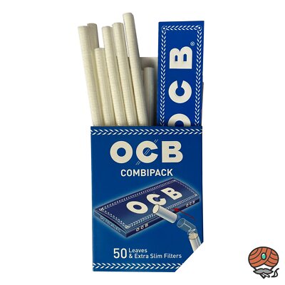 OCB BLAU COMBIPACK: 50 Extra Slim Filter + 50 Blättchen / Papers (kurz)