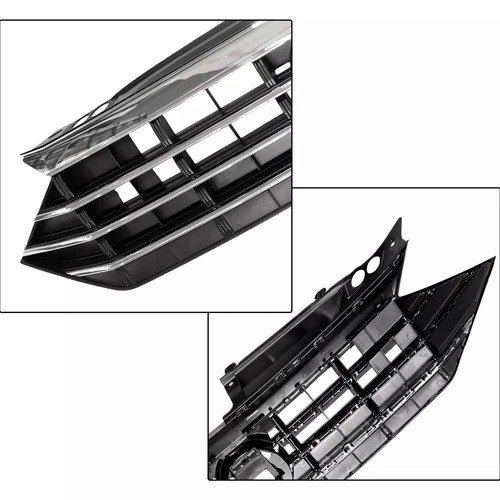 Front Bumper Upper Grille Grill W/Chrome Trim For 2019 2020 Volkswagen Jetta MK7 - Picture 4 of 12