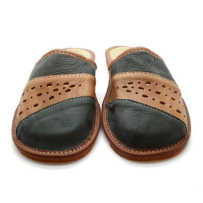 pure leather slippers for men