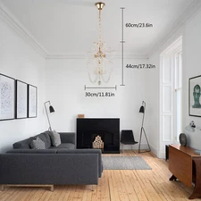 Crystal Mini Chandelier Lighting Vintage Hanging Light Pendant Lamp Fixture Gold