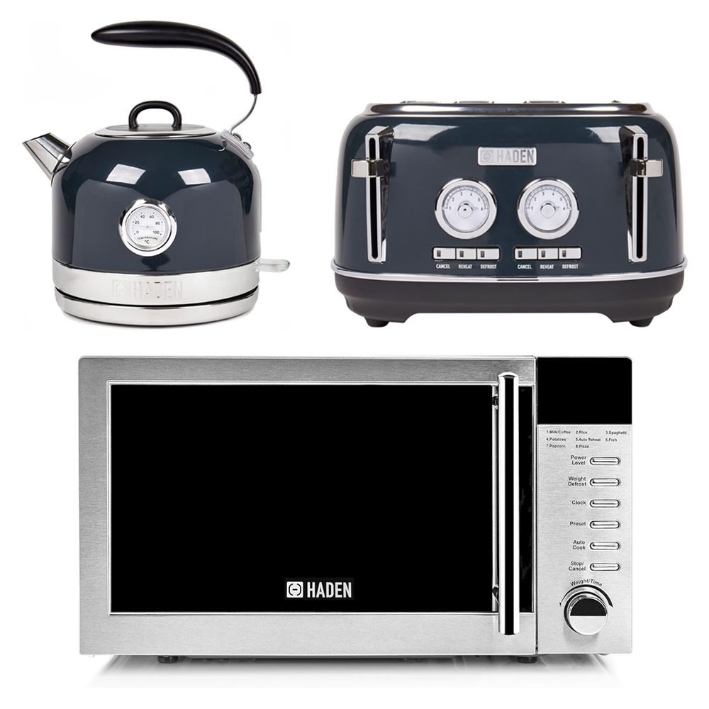 Haden Kettle, Toaster Microwave Set Slice, 800W Jersey, Blue