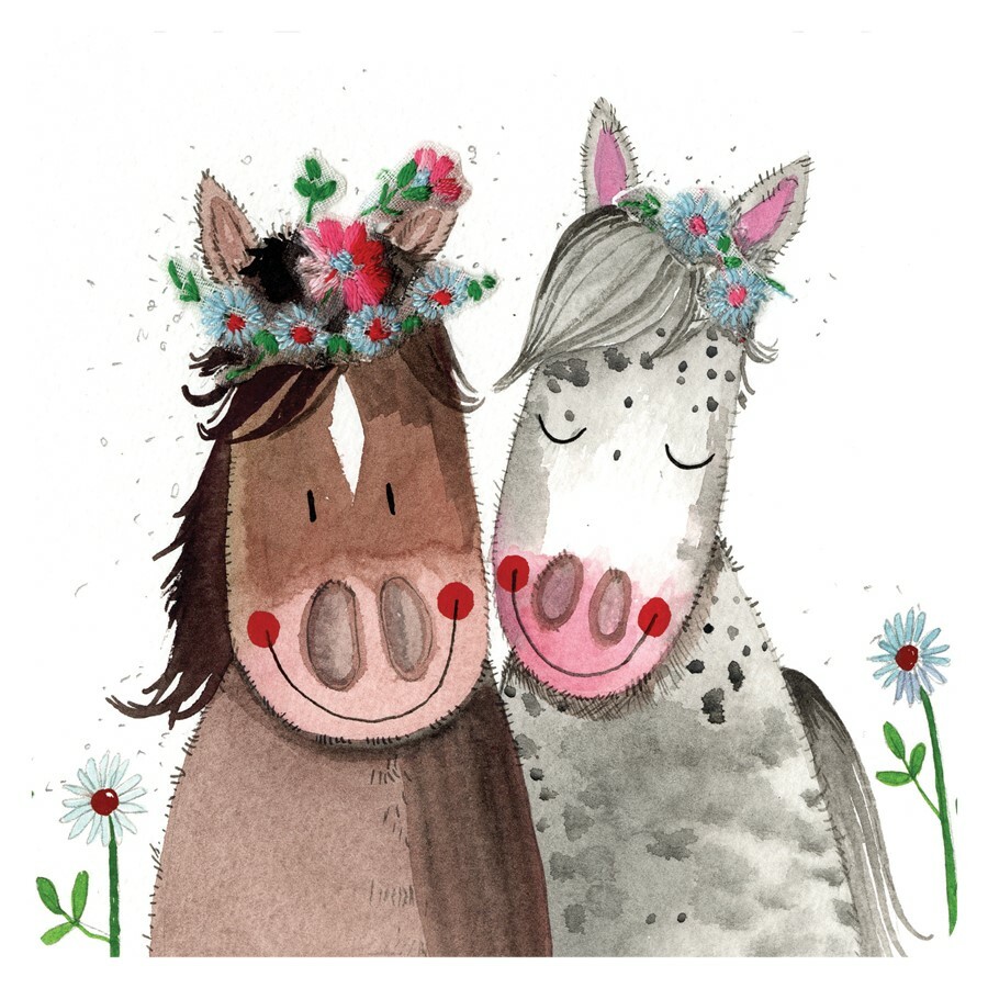 Horses Corked Backed Coaster, Alex Clark, Weddings, Romance, Love, Gifts C145