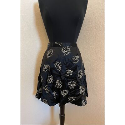 Exact Change Vintage 90's Floral Satin A Line/Skater Skirt Sz