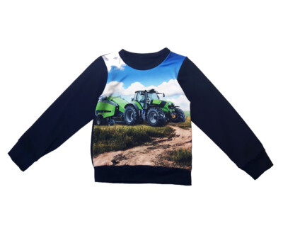 Leichtes Sweatshirt Traktor Ballenpresse Fotodruck Farmer