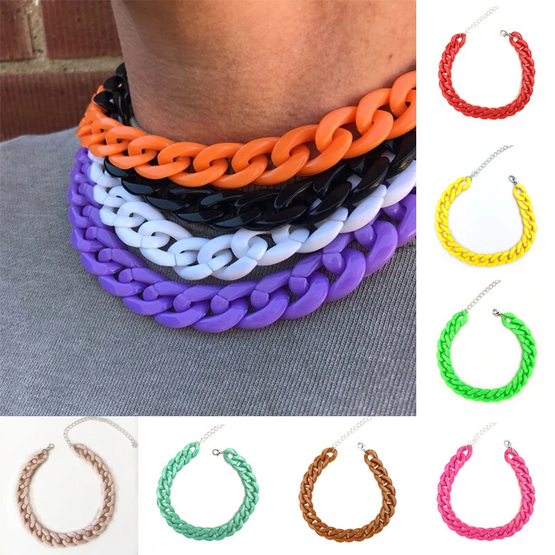 Acrylic Punk Chunky Thick Necklace Short Clavicle Chain Choker Party Jewelry HOT