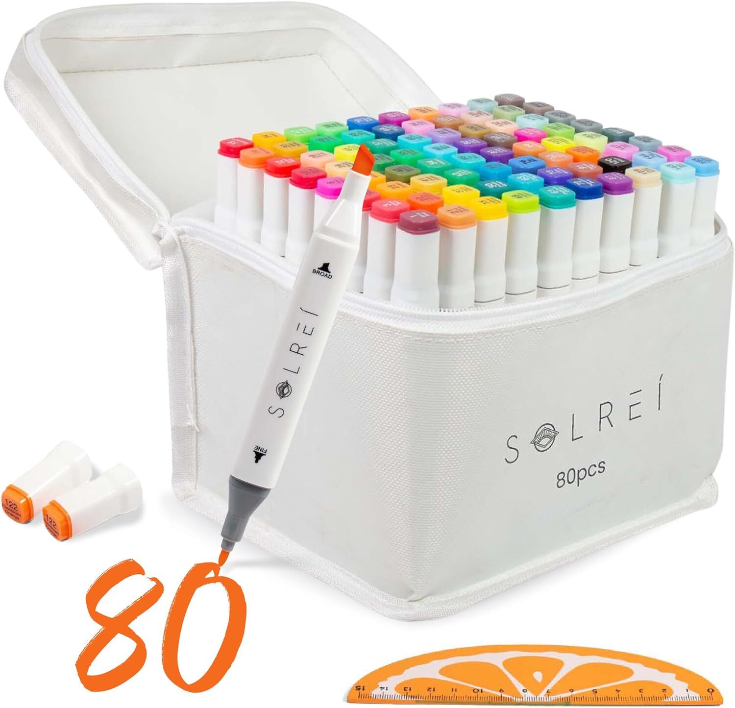 Alcohol Markers Set, 80 Color Dual Tip Art Marker Set With Case Multicolor-image