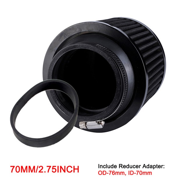 2.75 " 1x Car Intake Air Filter & 1x Rubber Adapter Aluminum Fabric eBay