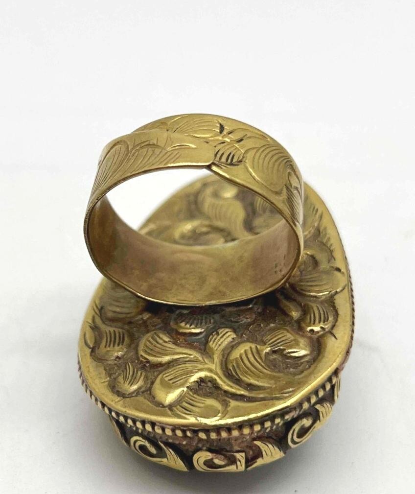 LARGE SKULL FACE LABRADORITE GEMSTONE TIBETAN DES… - image 3