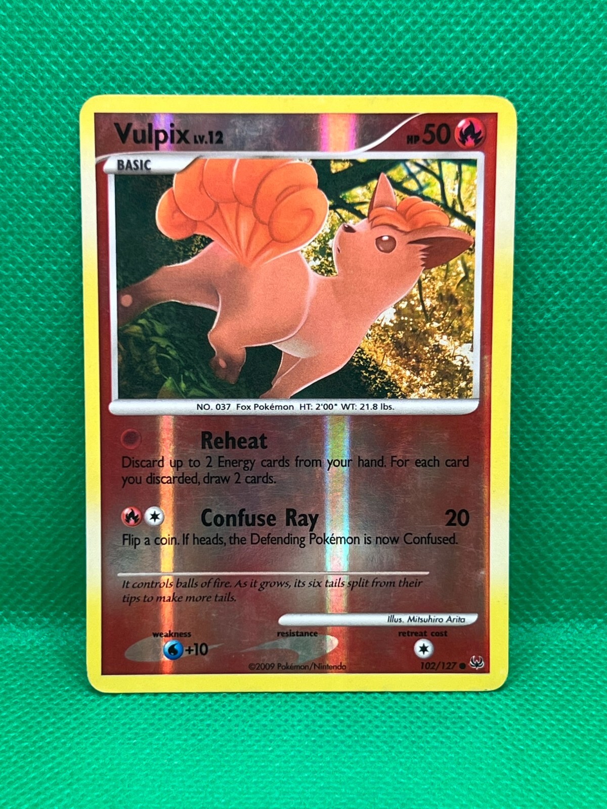 Pokemon Card Vulpix Reverse Holo Platinum 102/127