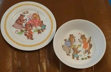 VTG Oneida Deluxe Goldilocks and the 3 Bears Plate Bowl Set-child 3243,3119