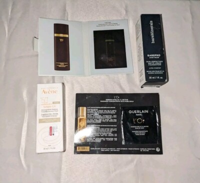 4pc LOT; Bare Minerals BAREPRO Foundation FAIR, Avène Tinted 50, Tom Ford, L'Or