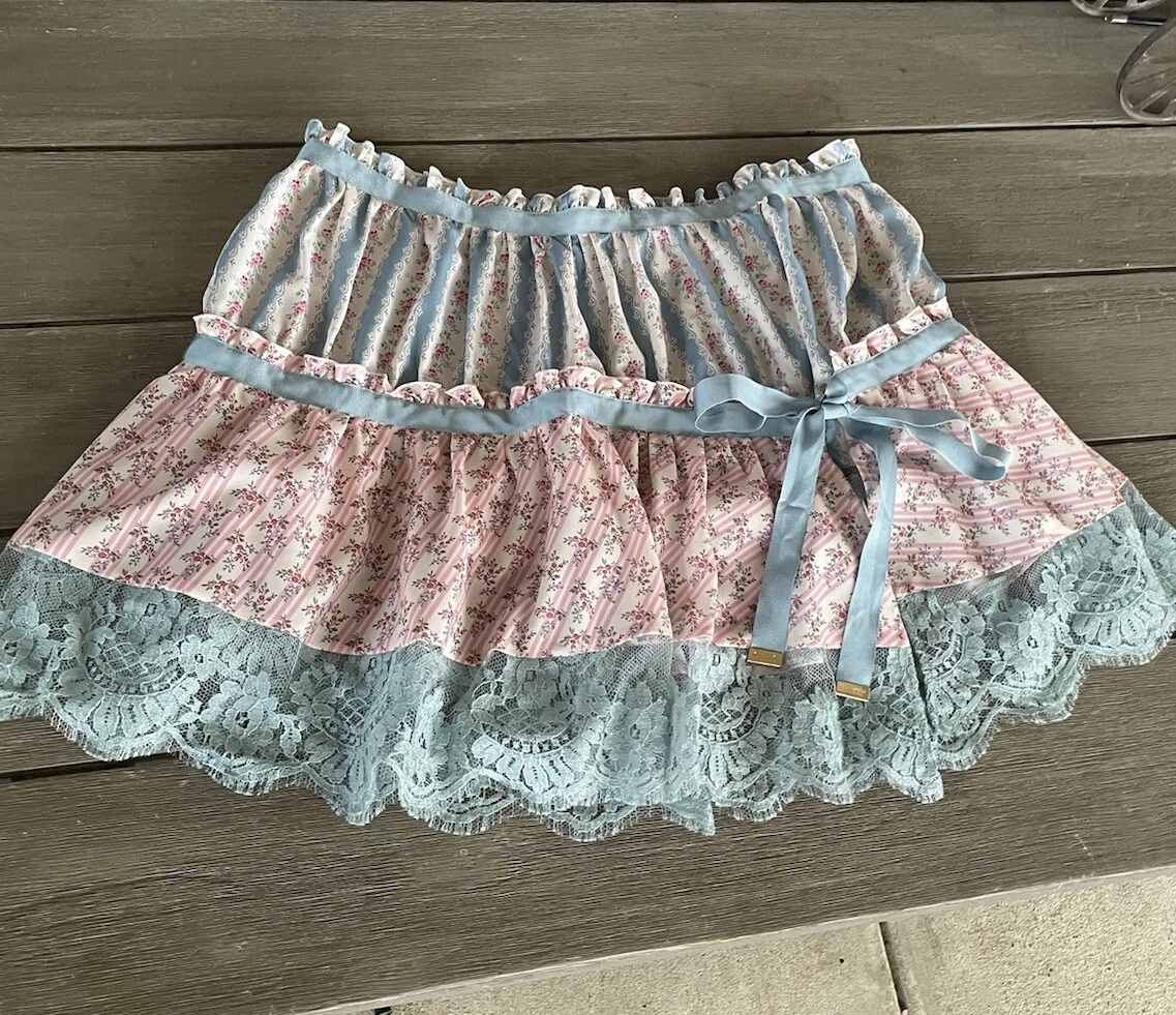 DSQUARED2 minigonna con volant stampa floreale nuova con etichetta taglia 44