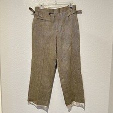 New 129 Zara Campaign Collection Contrast Linen Blend Pants XS Large 2624/023