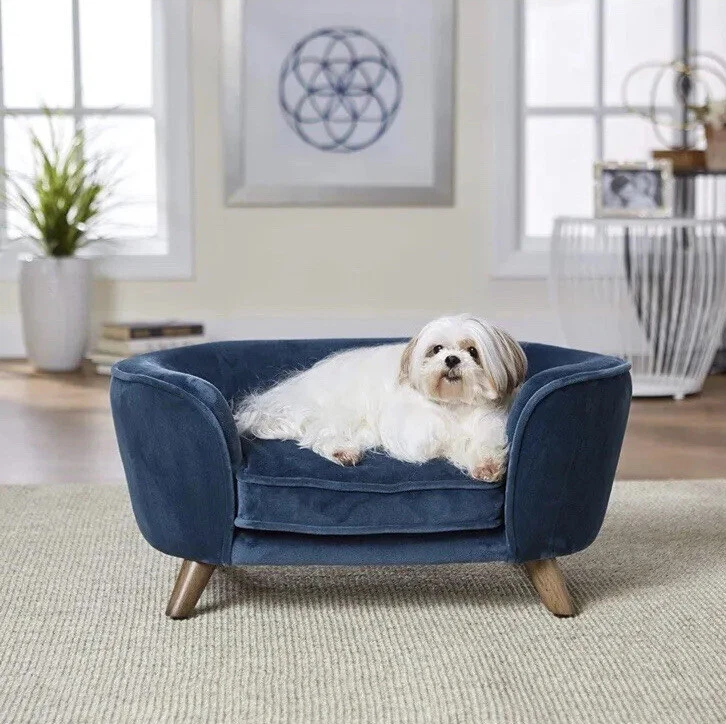 Enchanted Home Pet Romy Pet Sofa 26.5" L X 16" W X 12" H - Stone or Peacock - Image 4 of 4