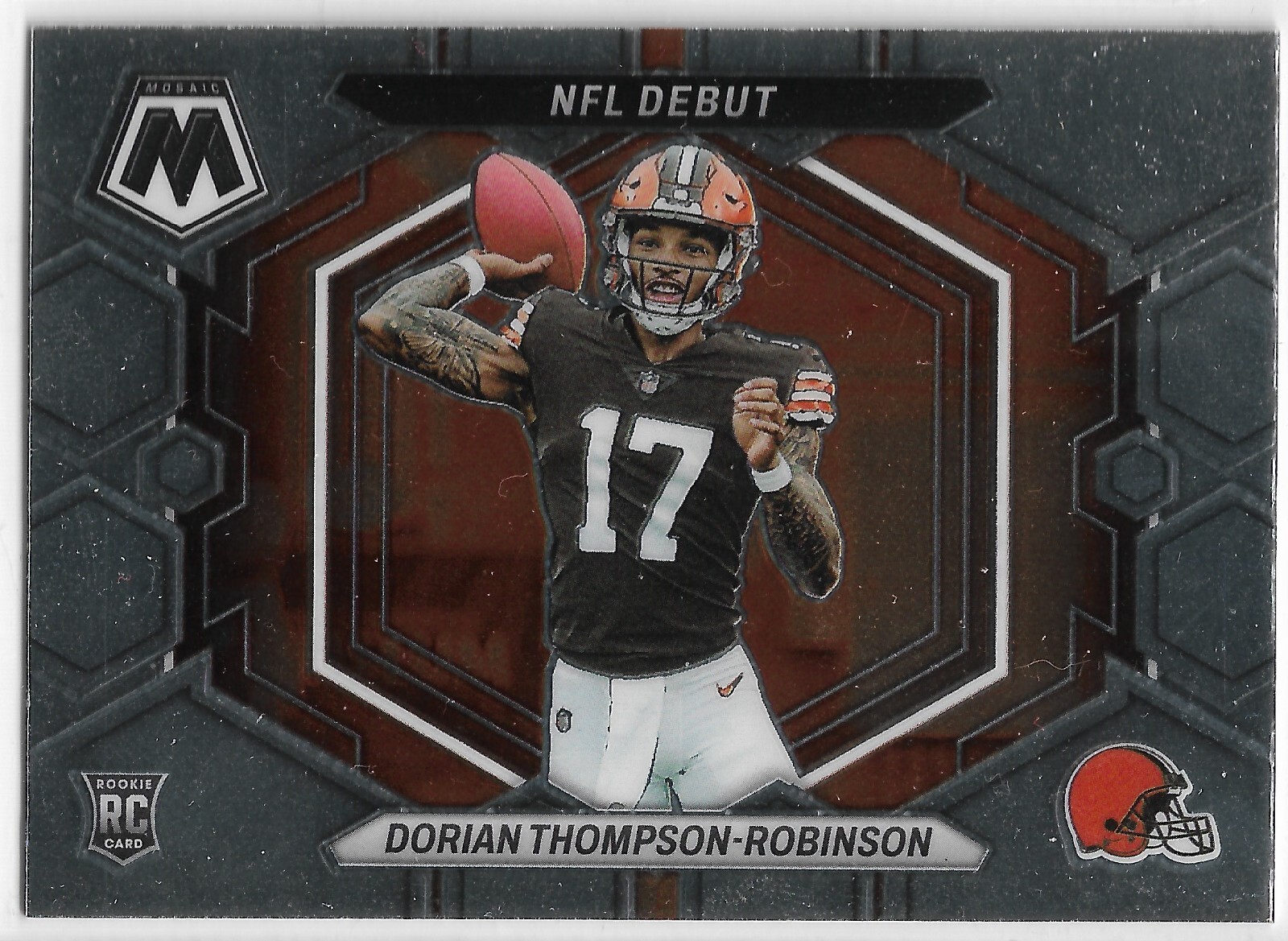 2023 Panini Mosaic Dorian Thompson-Robinson NFL Debut Base RC Card # ND-6