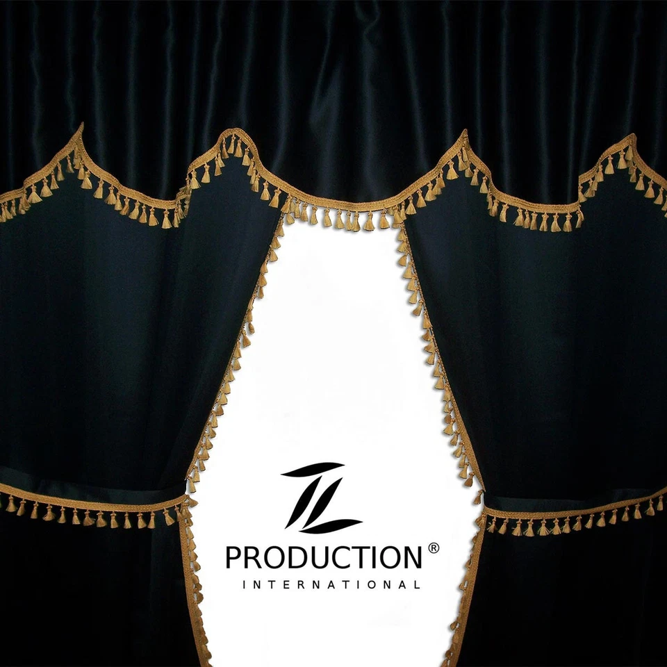 LKW Gardinen-Set ANTJE 10-Teile DAF Euro6 XF106 Super Space Cab Schwarz-Gelb S08 - Bild 4 von 4