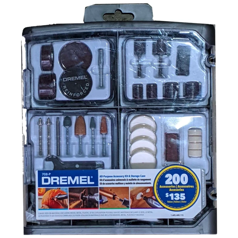 Dremel Tool Accessories Kit, 106pcs, 4 marked items are used, not counted