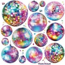 Violette Stickers Holographic Disco Balls  Crafts Planner Supply