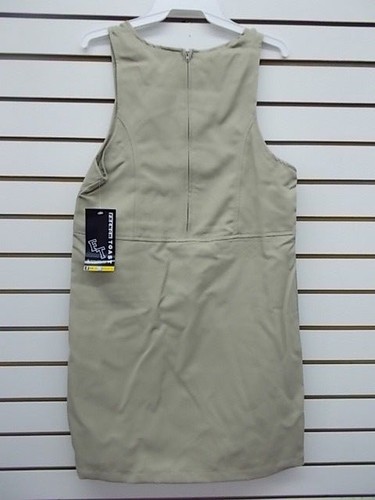 Girls French Toast Khaki Uniform Jumper Dress w/ 2 Pockets Sizes 4 - 20 - Picture 2 of 3