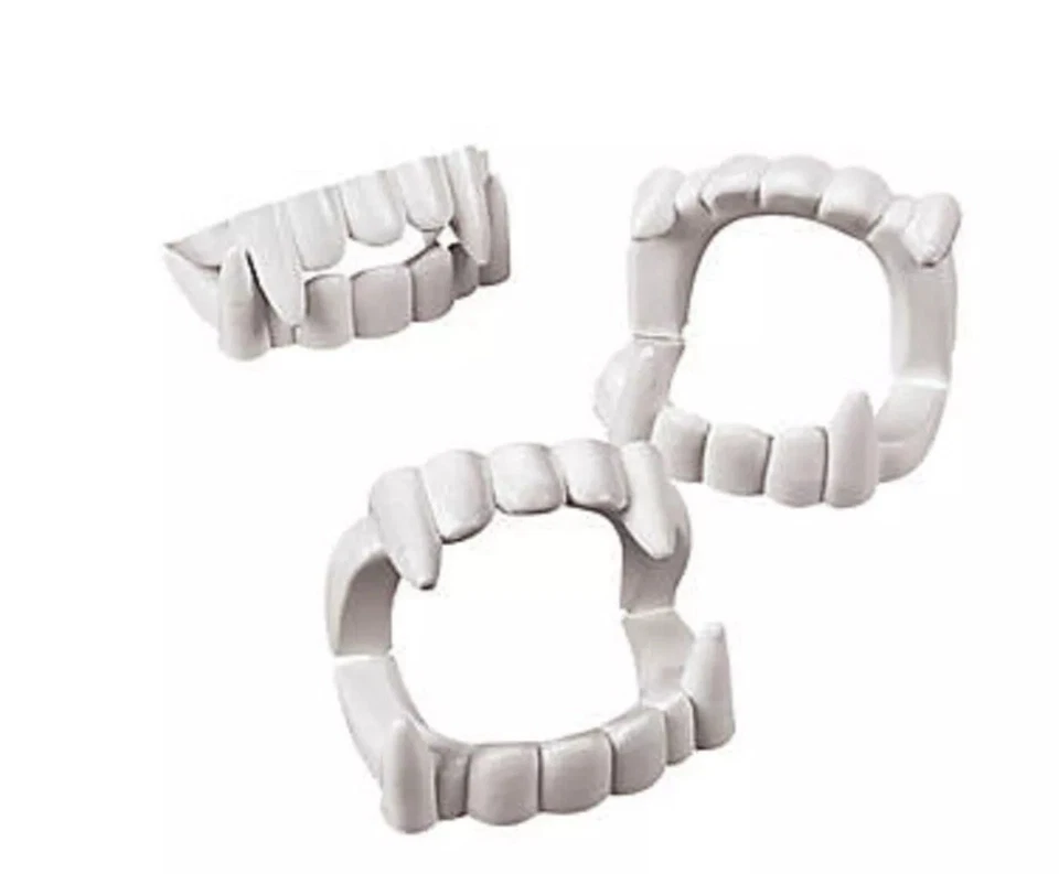24 Halloween Fangs Vampire Teeth White Party Favors Treasure Box Each Wrapped - Image 2 of 3