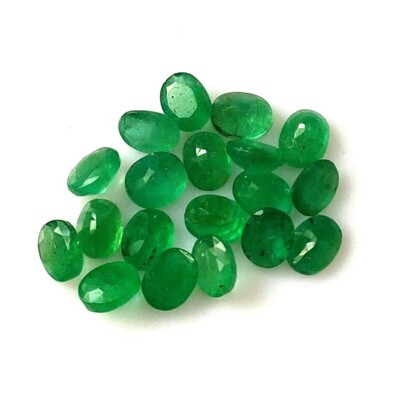 4X5 MM OVAL NATURAL ZAMBIAN GREEN EMERALD FACETED CALIBRATED GEMSTONE 20 PIECES