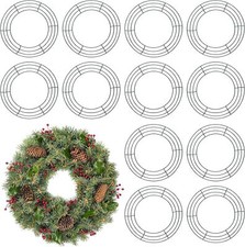 12 Pieces Metal Wreath Frame Dark Green Wire Round 8 Inch,