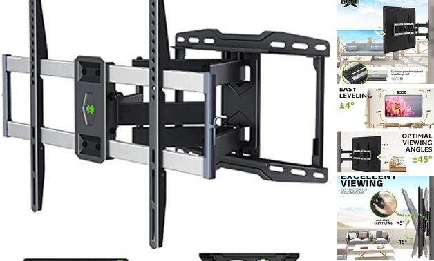 Full Range Indoor Outdoor TV Mount up to 132lbs Full Motion Weatherproof TV