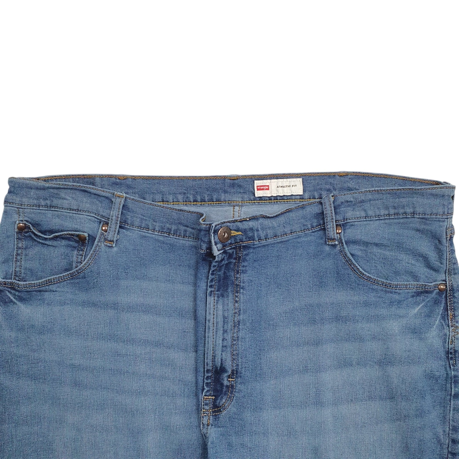 WRANGLER Jeans Tapered Fit Blue Denim Trousers Authentic Stretch Fit W42 L30 image 2