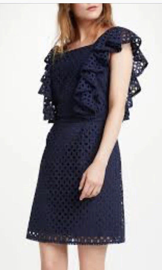 somerset by alice temperley Size 10 Navy Broderie Shift Dress