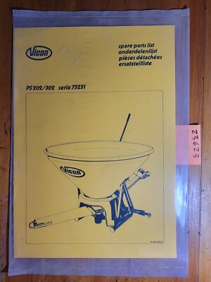 Vicon PS202 PS302 Series 75251 Spreader Parts Manual 70.002.930/8 | eBay
