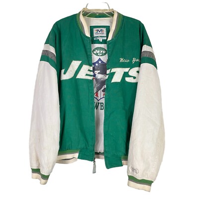 VINTAGE 90's New York JETS NFL Throwbacks Mirage Green Bomber