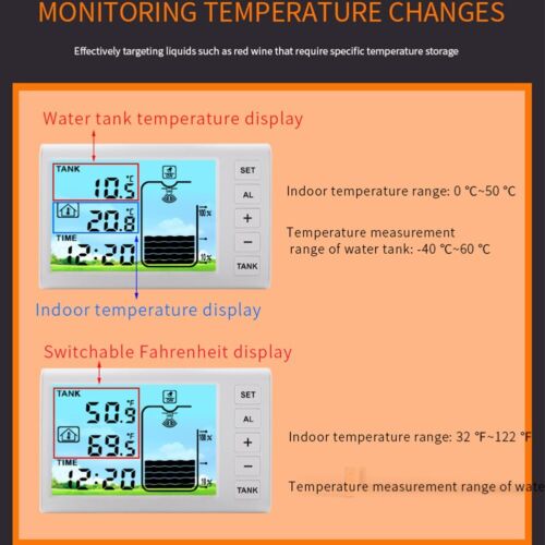 Water Tank Level Gauge Backlight Resolution Energy Consumption Frequency - Zdjęcie 1 z 12
