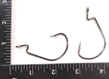 25ct 7/0 👀MONSTER☆ Worm Hooks EWG EXTRA WIDE GAP BLACK NICKEL OFF SET 2X STRONG