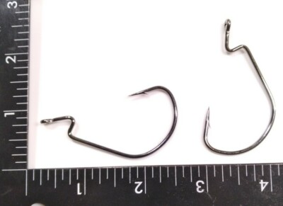 25ct 7/0  MONSTER  Worm Hooks EWG EXTRA WIDE GAP BLACK NICKEL OFF SET 2X STRONG