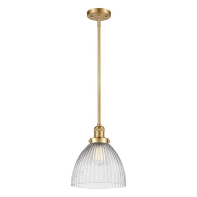 Innovations 222-LED Seneca Falls Stem Pendant, Gold/Clr Halo - 201S-SG-G222-LED
