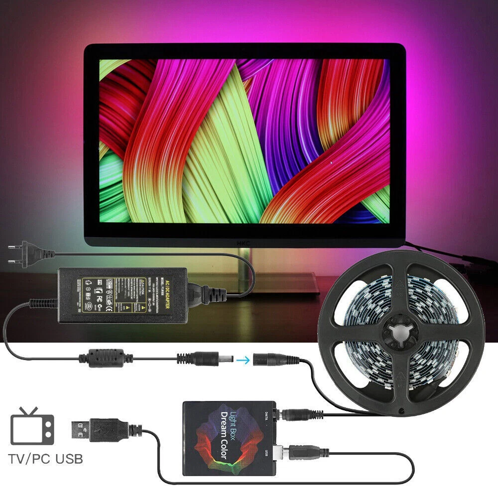 TV USB WS2812 LED Strip light Addressable Computer PC Dream Screen Backlight DIY