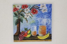 Quadro natura morta con fiori e frutta dipinto a mano tela prezzo speciale