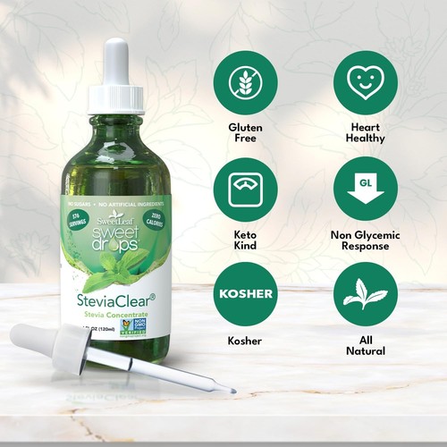 SweetLeaf Sweet Drops Liquid Stevia Sweetener, Stevia Clear, 4 oz - Picture 7 of 8