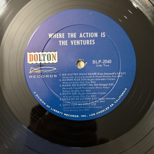 The Ventures / Where The Action Is Vinyl Record LP 1966 1st Issue Mono - Picture 8 of 9