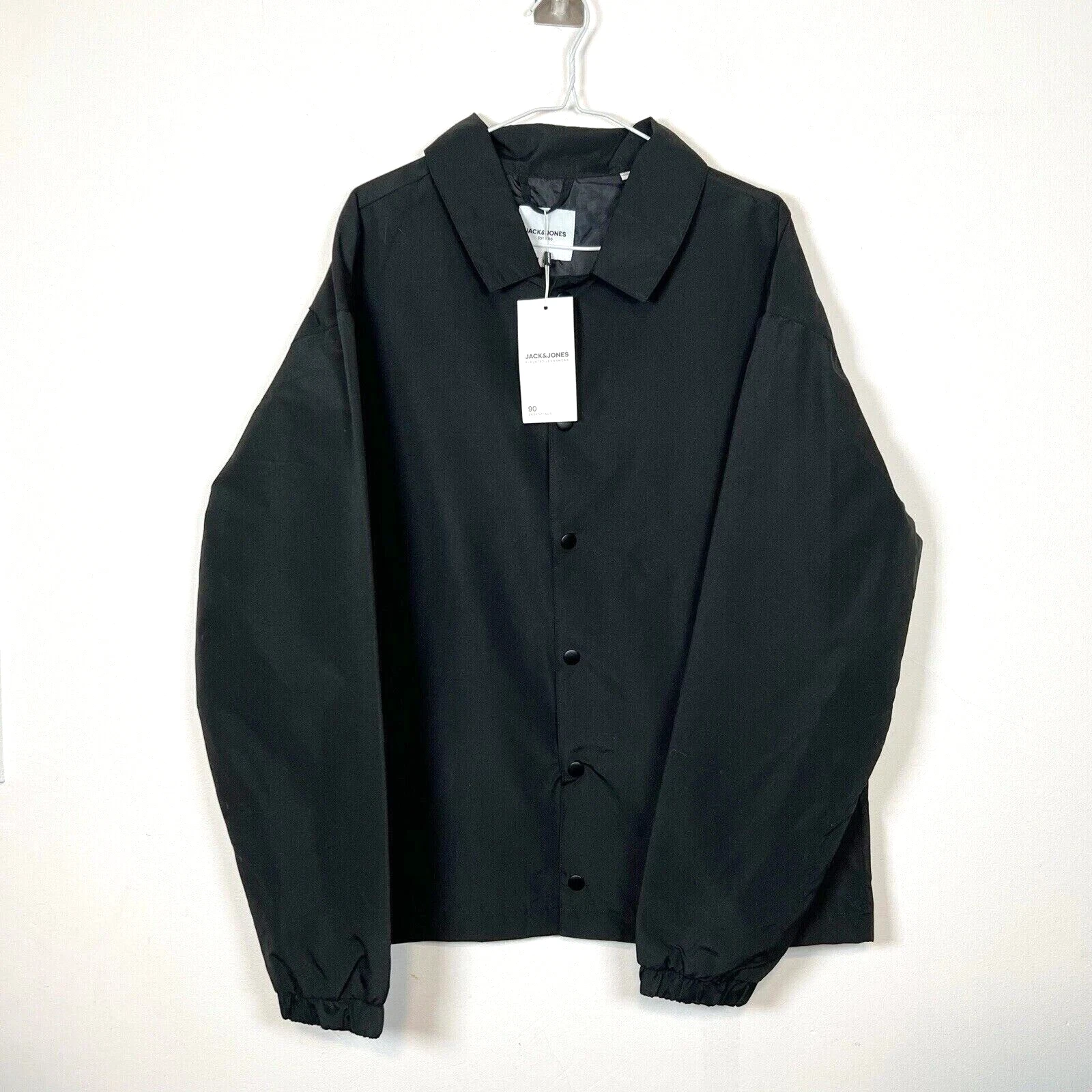 Jack & Jones Coach Giacca Leggera Nero Cappotto Utility Minimal UK Taglia L