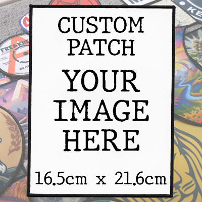 Custom 16.5x21.6cm Patch Wunsch Bild Aufnäher Flicken zum Aufbügeln Aufbügler