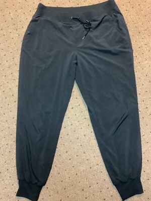 Athleta Lined City Jogger Womens 12 Black Activewear Pants