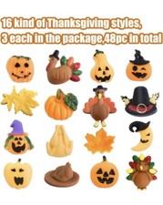 48 Pcs Thanksgiving Mini Mochi Squishy Toys