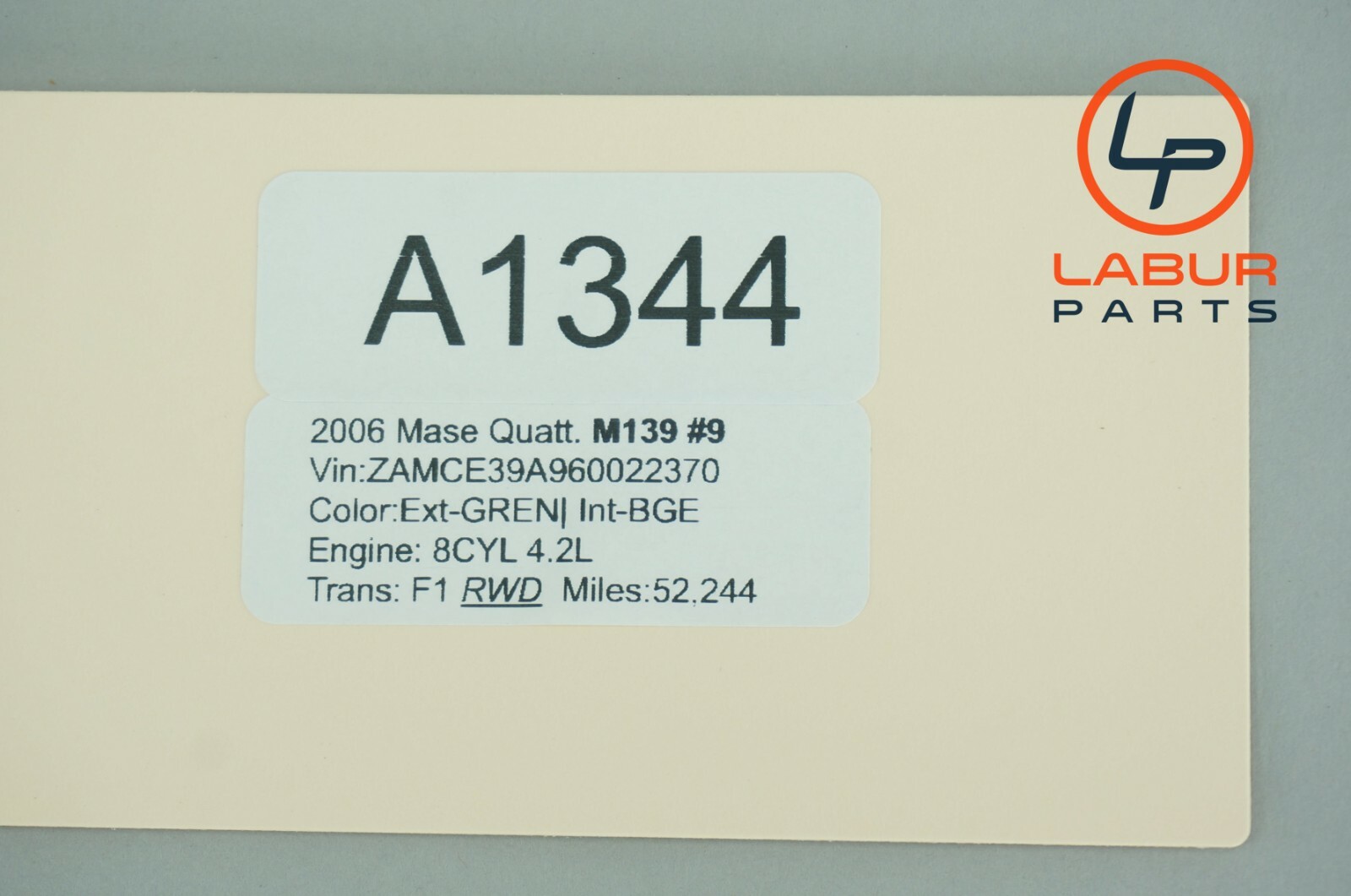 M139 03-13 Maserati Quattroporte Rear Right Side Door Panel Pull Handle A1344