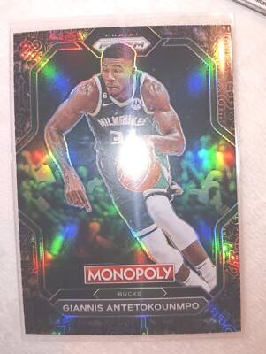 2022-23 Panini Prizm Monopoly Giannis Antetokounmpo Black Icons PS3 Bucks
